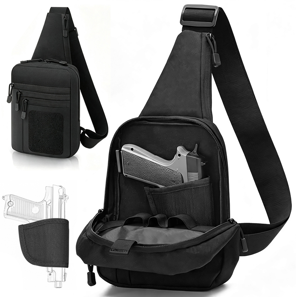 Edc Concealed Carry Sling Bag - حقيبة صدرية مخفية لحمل المسدس، حقيبة