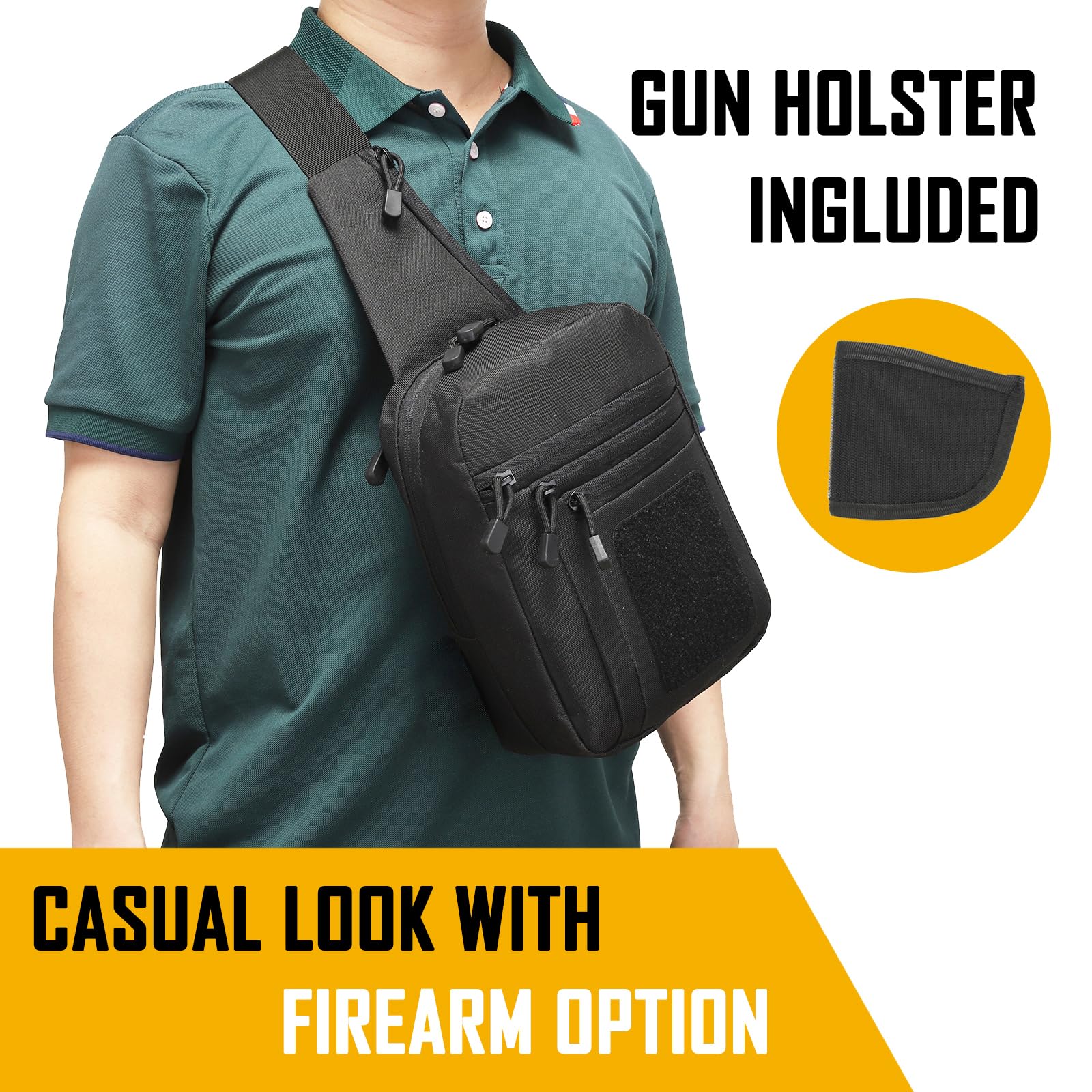 Edc Carry Holster - حقيبة كروس مخفية للرجال، حقيبة حبال