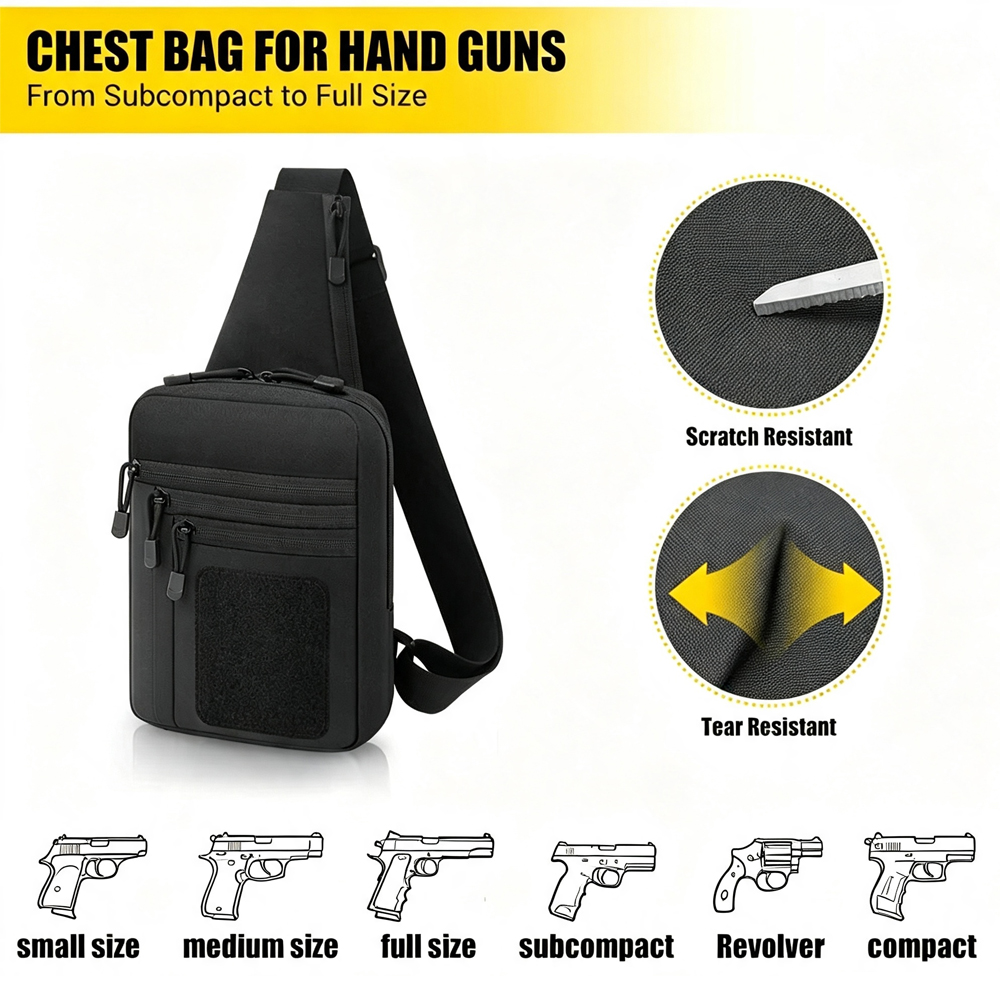 حقيبة صدرية مخفية لحمل المسدس، - مراجعة Edc Concealed Carry Sling Bag وسعره