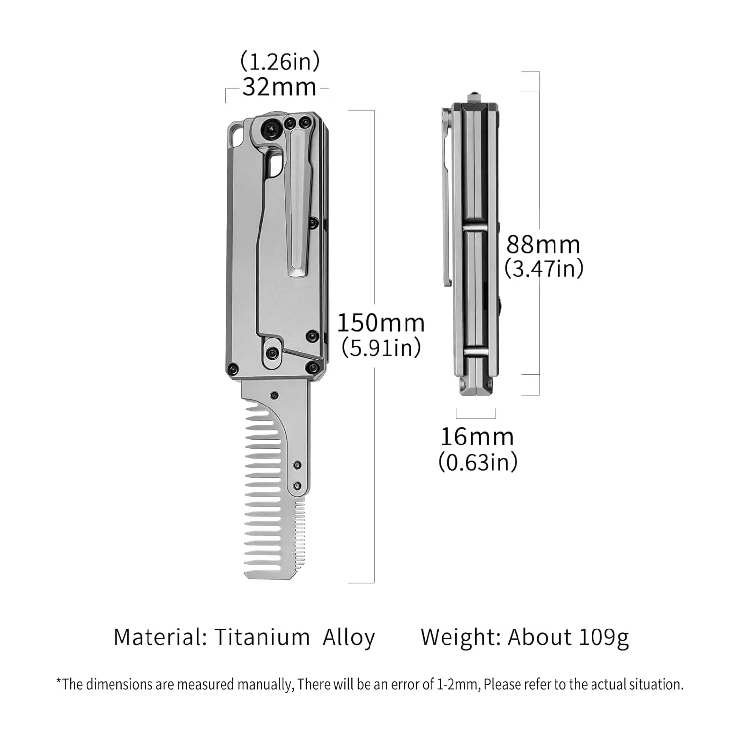 FEGVE TC347 أداة متعددة الاستخ - مراجعة Comb Pocket Titanium وسعره