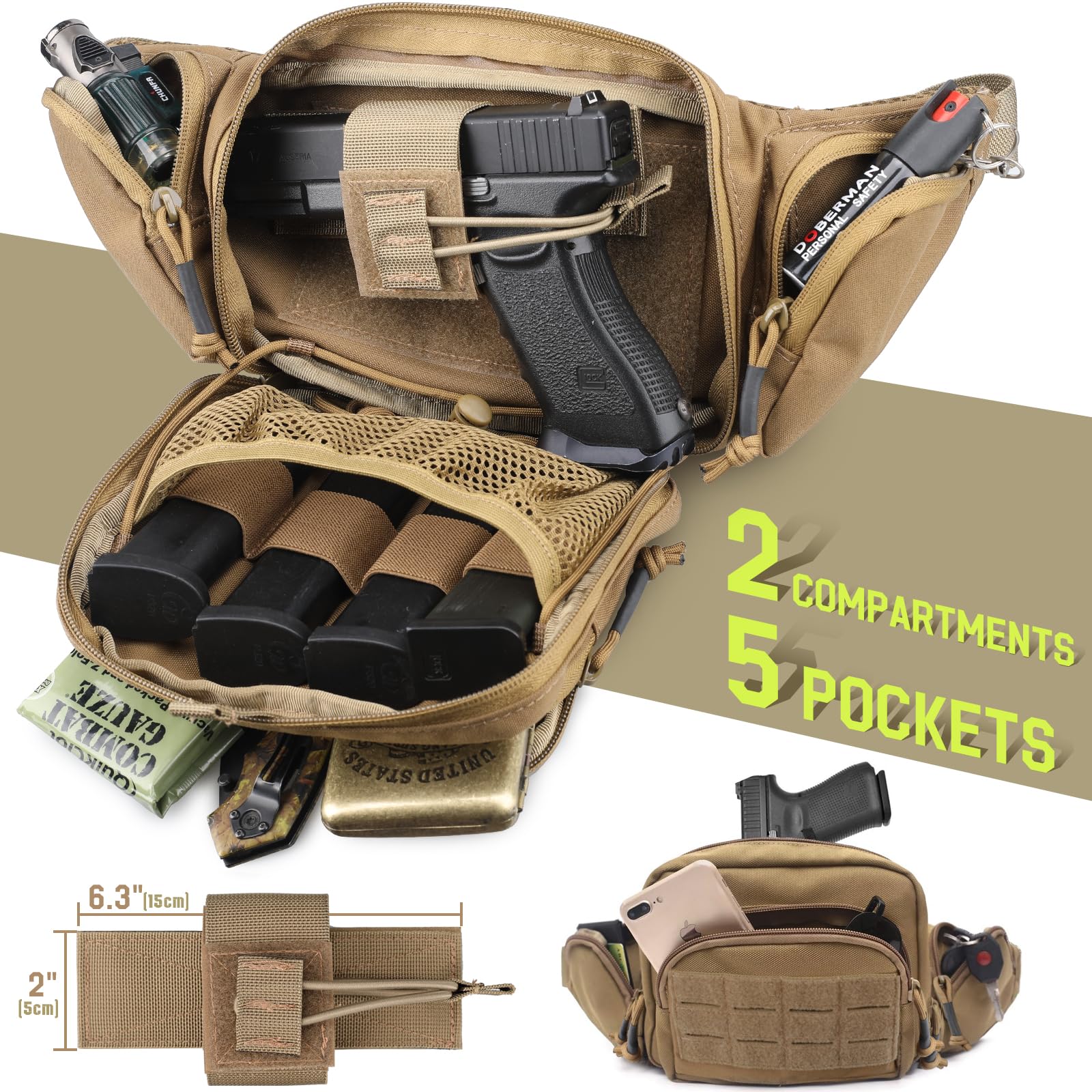 حقيبة خصر تكتيكية مخفية لحمل ا - مراجعة Edc Carry Pistols وسعره